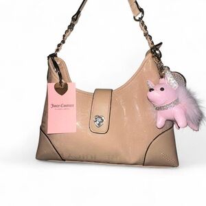 Juicy Couture Glossy Beige Shoulder Bag
